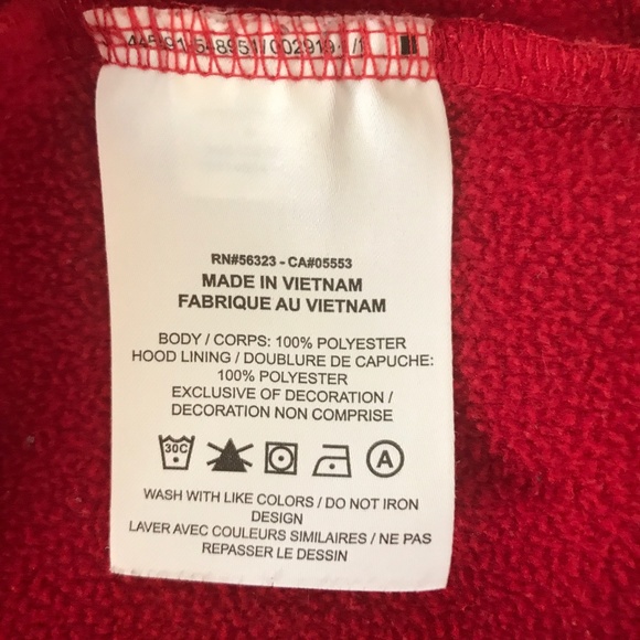 NWOT NIKE JORDAN MEN RED FLEECE HOODIE SIZE S - Picture 7 of 7